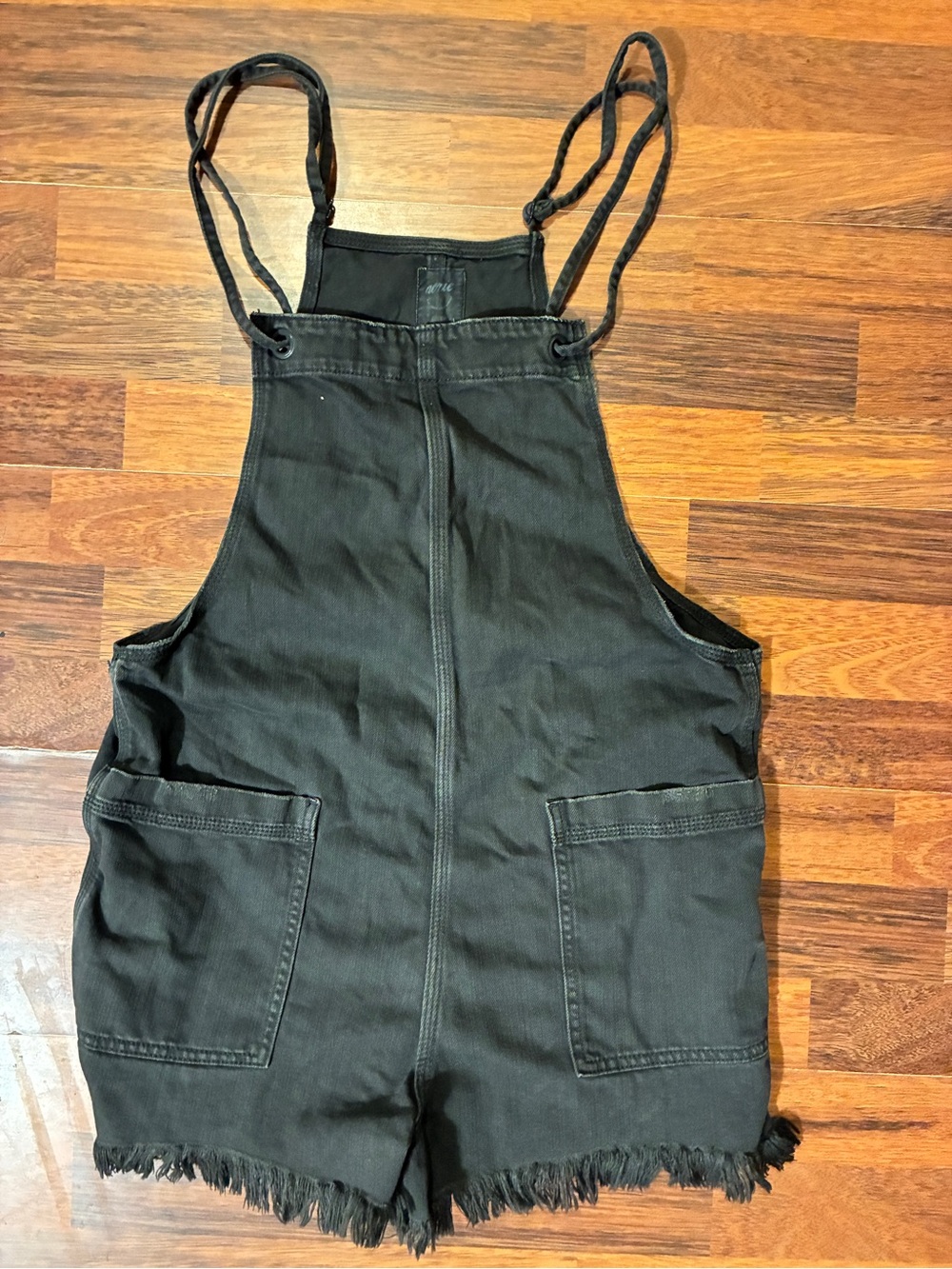 Aerie Black Denim Short Overalls - Women's Casual Jumper